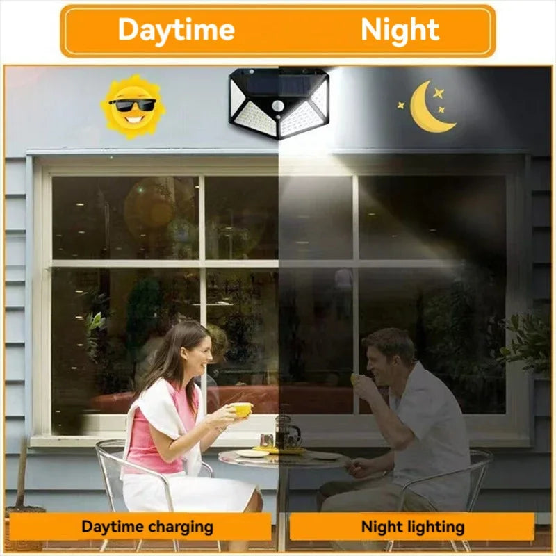 1/2/4/6 Uds 100 luces LED de pared lámpara Solar para exteriores Sensor de movimiento PIR luz de calle alimentada por energía Solar para decoración de jardín AANHORA-SHOPPING