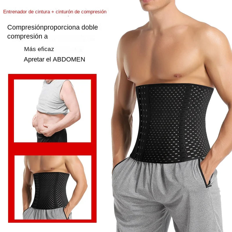 Entrenador de cintura Shapers corsé para hombres reductor de Abdomen cinturón adelgazante Shapewear correa de modelado de alta compresión faja de entrenamiento Faja AANHORA-SHOPPING