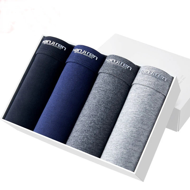 4 Uds Boxer Shorts ropa interior para hombre bragas sexis Boxers de algodón calzoncillos para hombre pantalones cortos para hombre Homme U lencería convexa envío gratis AANHORA-SHOPPING