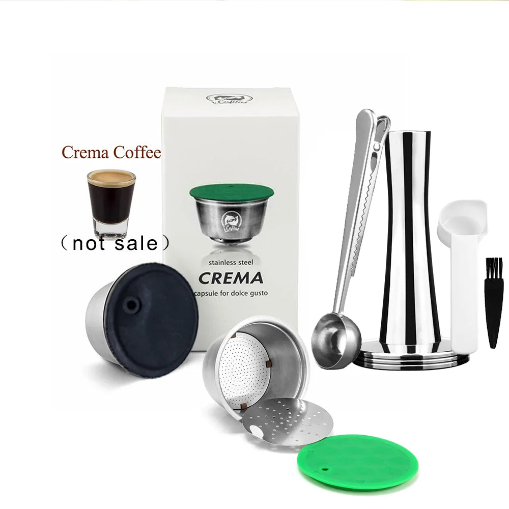 ICafilas for Dolce Gusto Crema Coffee Filters Reusable Refillable Coffee Capsule Stainless Steel Pod Nescafe Baskets Lumio Cup AANHORA-SHOPPING