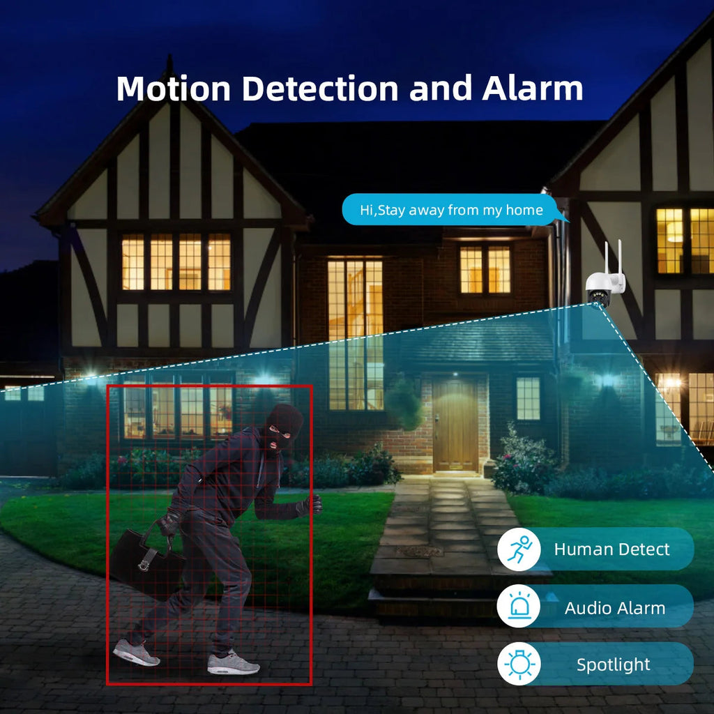 8X Digital Zoom 8MP PTZ WiFi Camera Dual Lens Night Vision Human Detection CCTV Video Surveillance Camera 4K Security IP Camera AANHORA-SHOPPING
