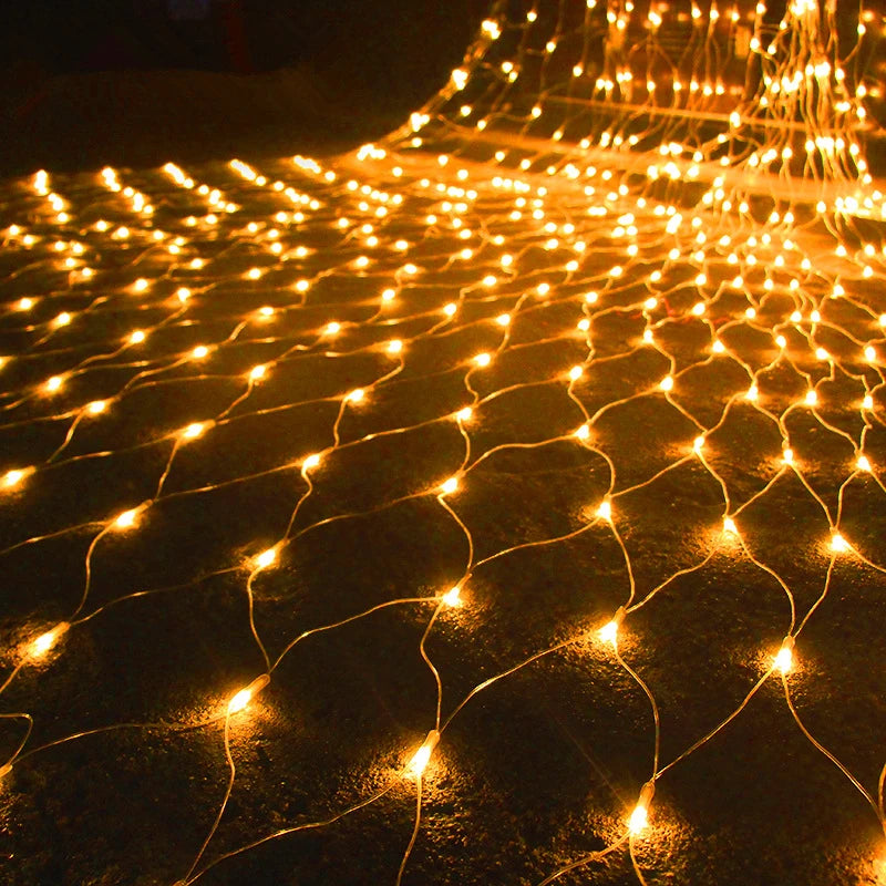 Guirnaldas Navideñas de 3mx2m, 2mx2m, 1.5X1.5m, Luces LED de Navidad, Luces de Red, Luces de Hadas para Fiestas Navideñas, Decoración de Jardín, Boda, Cortina de Luces AANHORA-SHOPPING