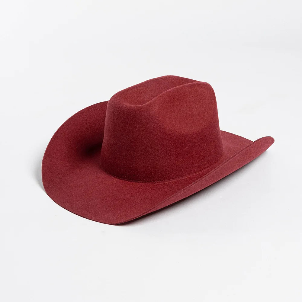 USPOP Sombrero de vaquero de lana 100% Sombrero de fieltro de ala ancha unisex Color sólido Estilo Fedora clásico Múltiples tamaños S-XL Otoño Invierno AANHORA-SHOPPING