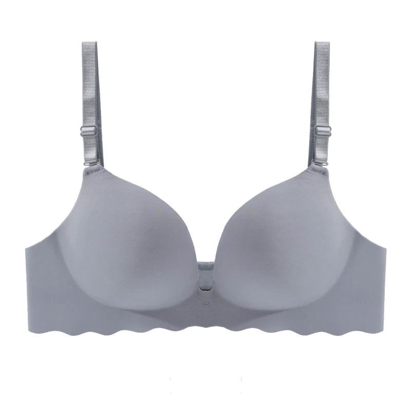 Sujetadores sin costuras con diseño de ondas para mujer, sujetador de soporte suave, ropa interior sexy sin aros para chicas, lencería íntima, bralette con escote en U profundo, tops sólidos para mujer AANHORA-SHOPPING