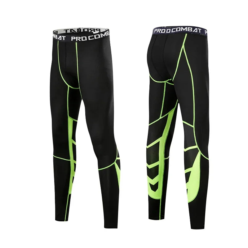 Pantalones de compresión para hombre para correr, ciclismo, baloncesto, fútbol, pantalones de chándal elásticos, mallas deportivas, pantalones con protección contra sarpullidos AANHORA-SHOPPING