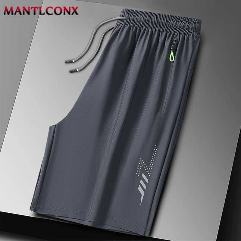 Pantalones Cortos Deportivos de Verano para Hombre, Ropa Deportiva Fresca, Pantalones Cortos Deportivos Casuales, Pantalones Cortos para Gimnasio, Entrenamiento, Correr, Color Negro y Gris AANHORA-SHOPPING