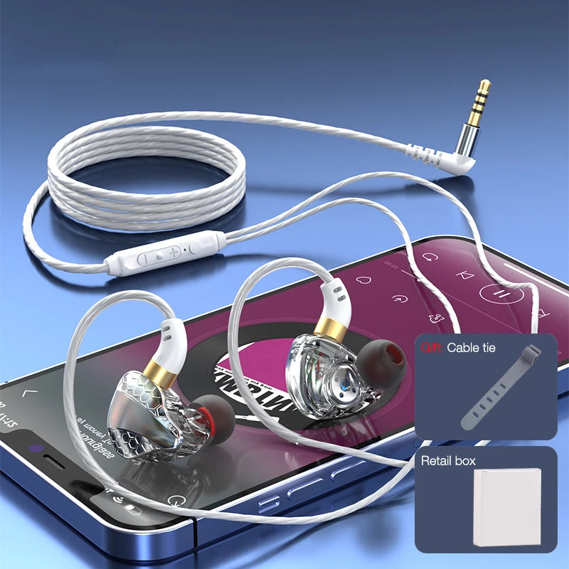 EARDECO Auriculares con cable de 3,5mm auriculares con cable de graves auriculares deportivos estéreo auriculares con micrófono cable para auriculares AANHORA-SHOPPING