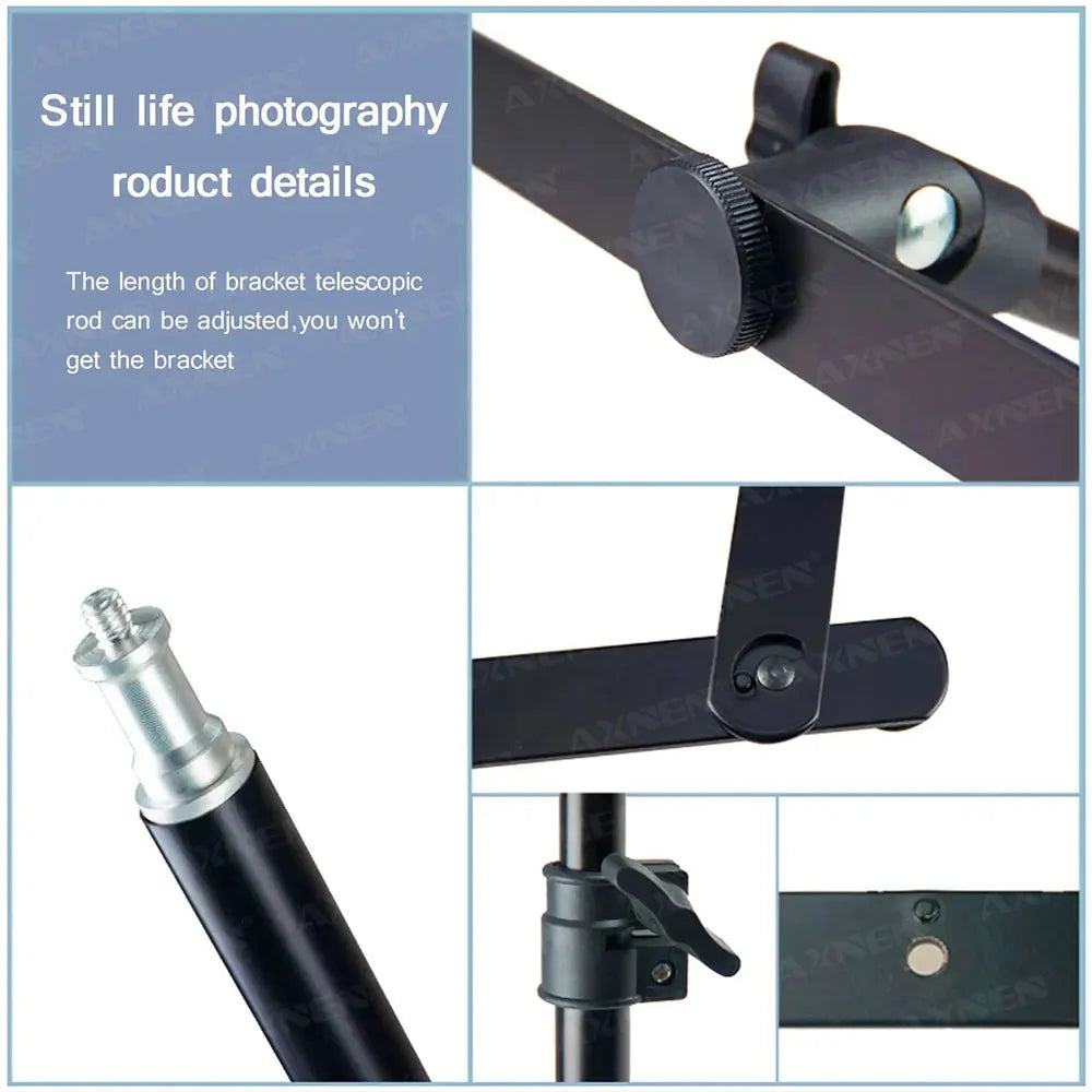 Desktop Foldable Overhead Tripod with Ring Light for Smartphone with Phone Holder Photography Table Stand Live Photo Video Shot AANHORA-SHOPPING