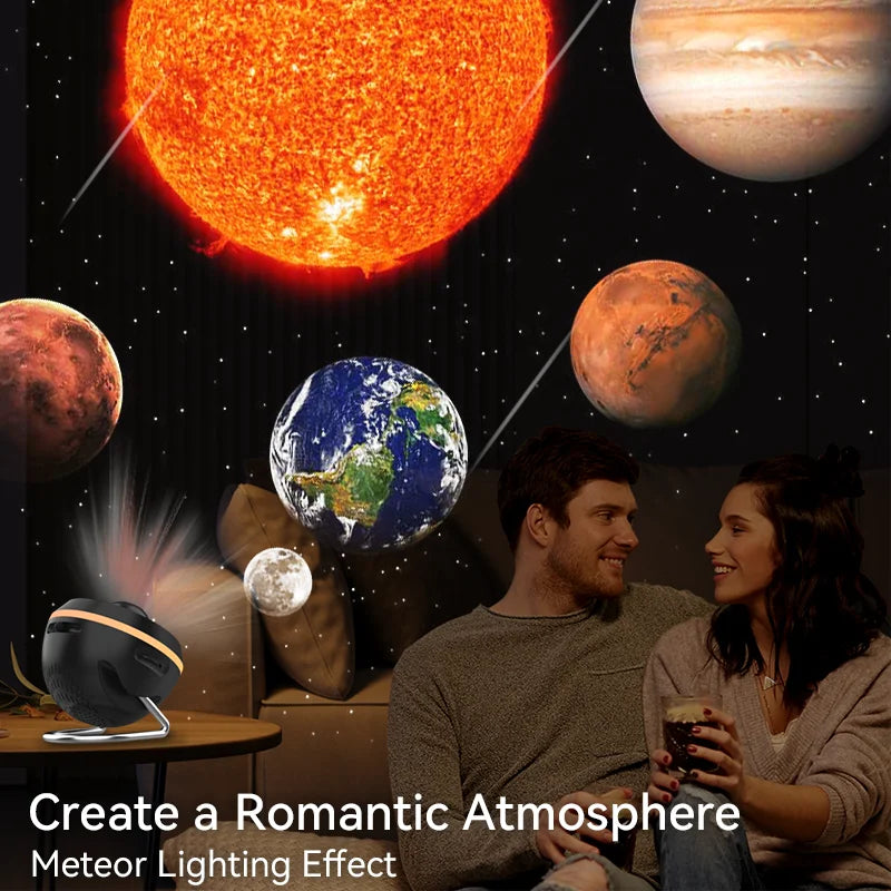 Proyector de estrellas Galaxy con meteorito, lámpara de luz nocturna Ultra clara, Bola Espacial giratoria, planetario, luces para niños G, 12 en 1 AANHORA-SHOPPING