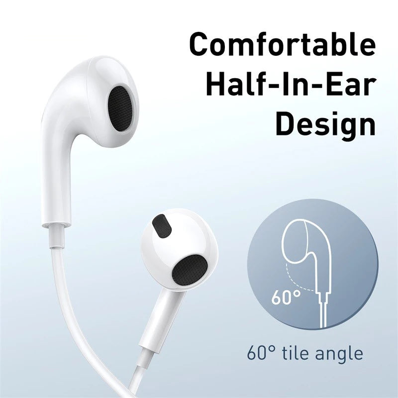 Baseus H17 auriculares con cable de 3,5mm con micrófono auriculares internos controlados por cable para música deporte Monitor intrauditivo auriculares AANHORA-SHOPPING