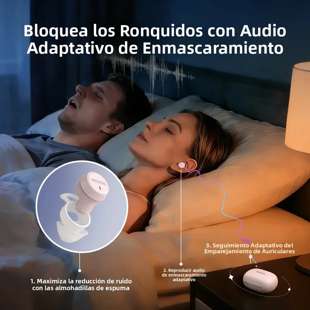 Audífonos MINISO MS217 para Dormir, Auriculares Bluetooth con Traducción IA, Audífonos Intrauditivos Inalámbricos Ideales para Dormir AANHORA-SHOPPING