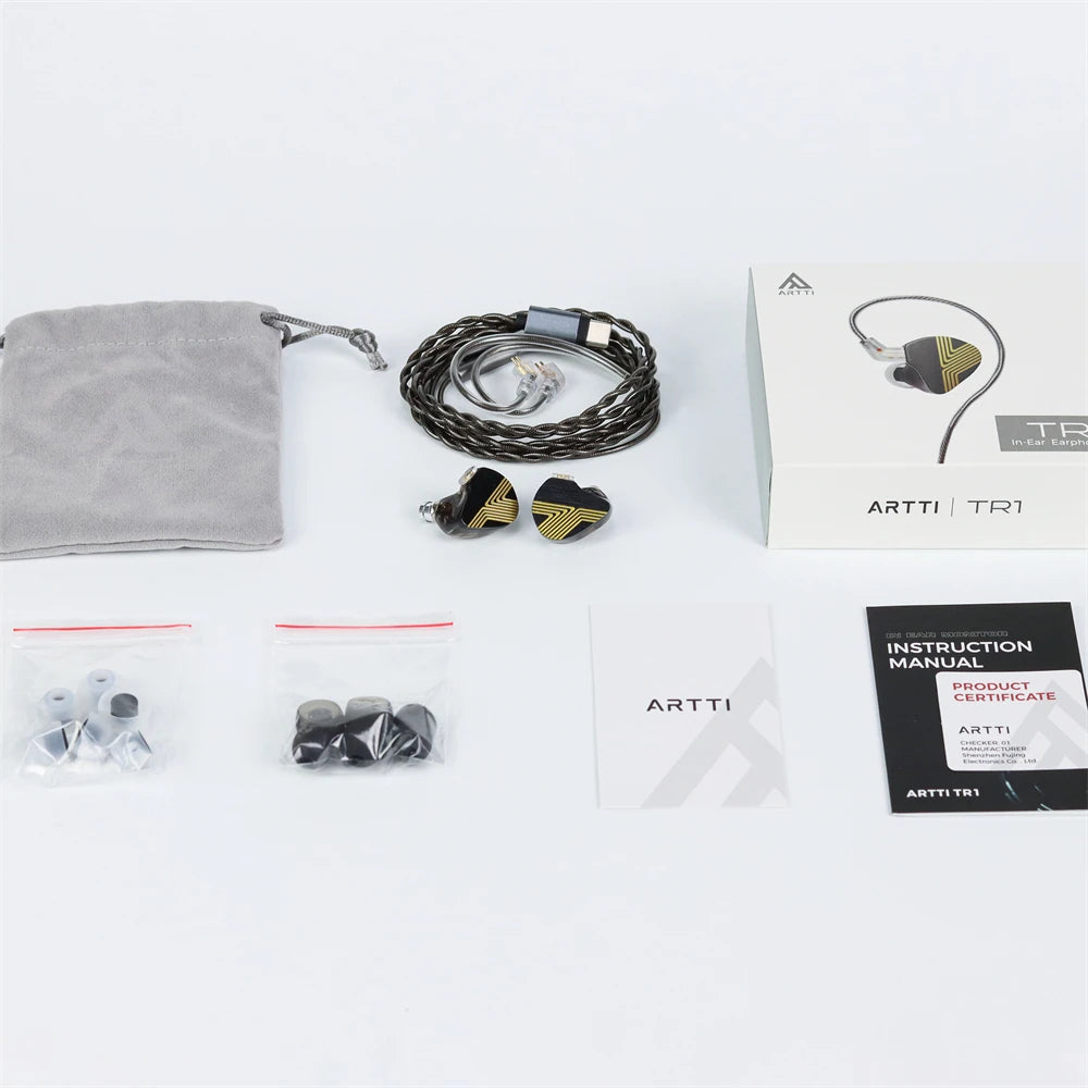 ARTTI-auriculares intrauditivos TR1 1DD + 1BA, cascos HiFi con Cable IEMs de 10mm, Monitor Chapado en berilio de 3,5mm/micrófono tipo c, Cable desmontable AANHORA-SHOPPING