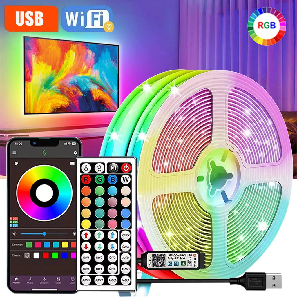 5V Usb Adhesive Rgb Led Light Strip Color Changing Ice String Christmas Lighting Led Tape 1M 15 M 20 Meter Tv Led Backlight Band AANHORA-SHOPPING