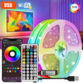 Tira de Luces LED RGB Adhesivas USB de 5V, con Cambio de Color, Tipo Hielo, para Decoración Navideña, Cinta LED de 1M, 15M, 20 Metros, Retroiluminación LED para TV AANHORA-SHOPPING