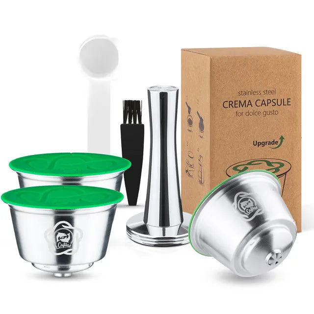 Reusable Dolce Gusto Coffee Capsules 3rd Plastic Stainless Steel Refillable Dolce Gusto Coffee Capsules for Nescafé Machines AANHORA-SHOPPING