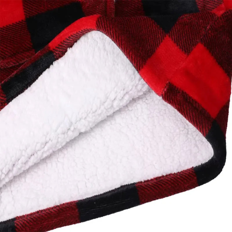 Sudaderas con capucha de invierno para hombre y mujer, jersey de lana gigante para TV, manta de gran tamaño con mangas, bata, mantas usables AANHORA-SHOPPING