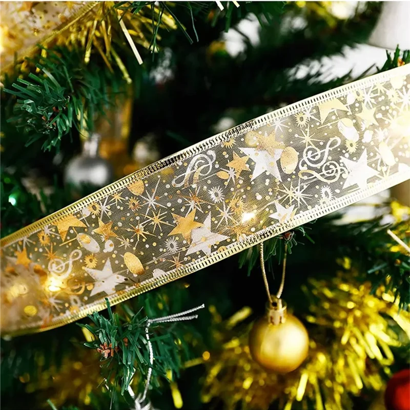 Cinta navideña de luces de hadas, lazos DIY, adornos de árbol de luces para el hogar, decoración navideña, Navidad-AT64 de Año Nuevo AANHORA-SHOPPING