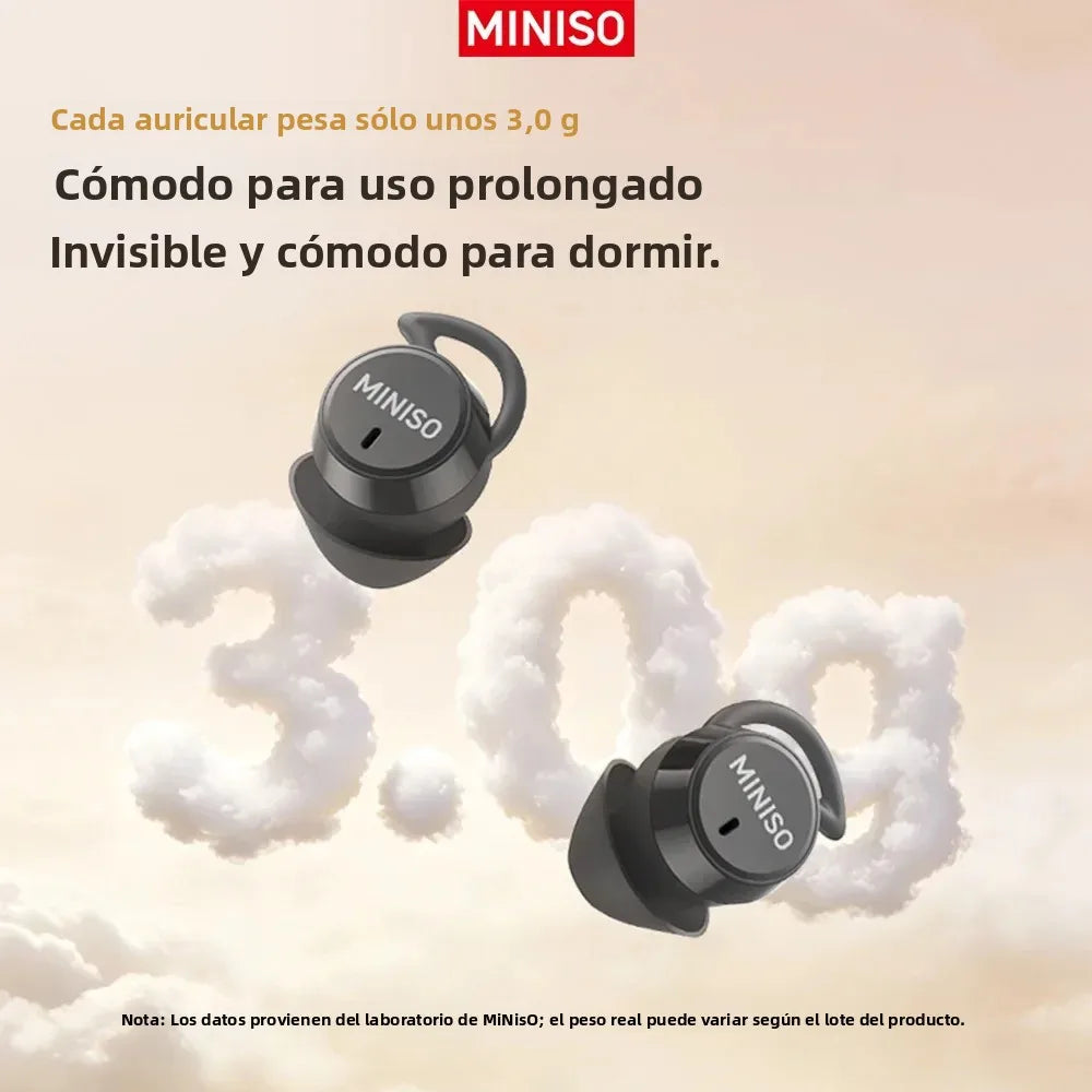 Audífonos MINISO MS217 para Dormir, Auriculares Bluetooth con Traducción IA, Audífonos Intrauditivos Inalámbricos Ideales para Dormir AANHORA-SHOPPING