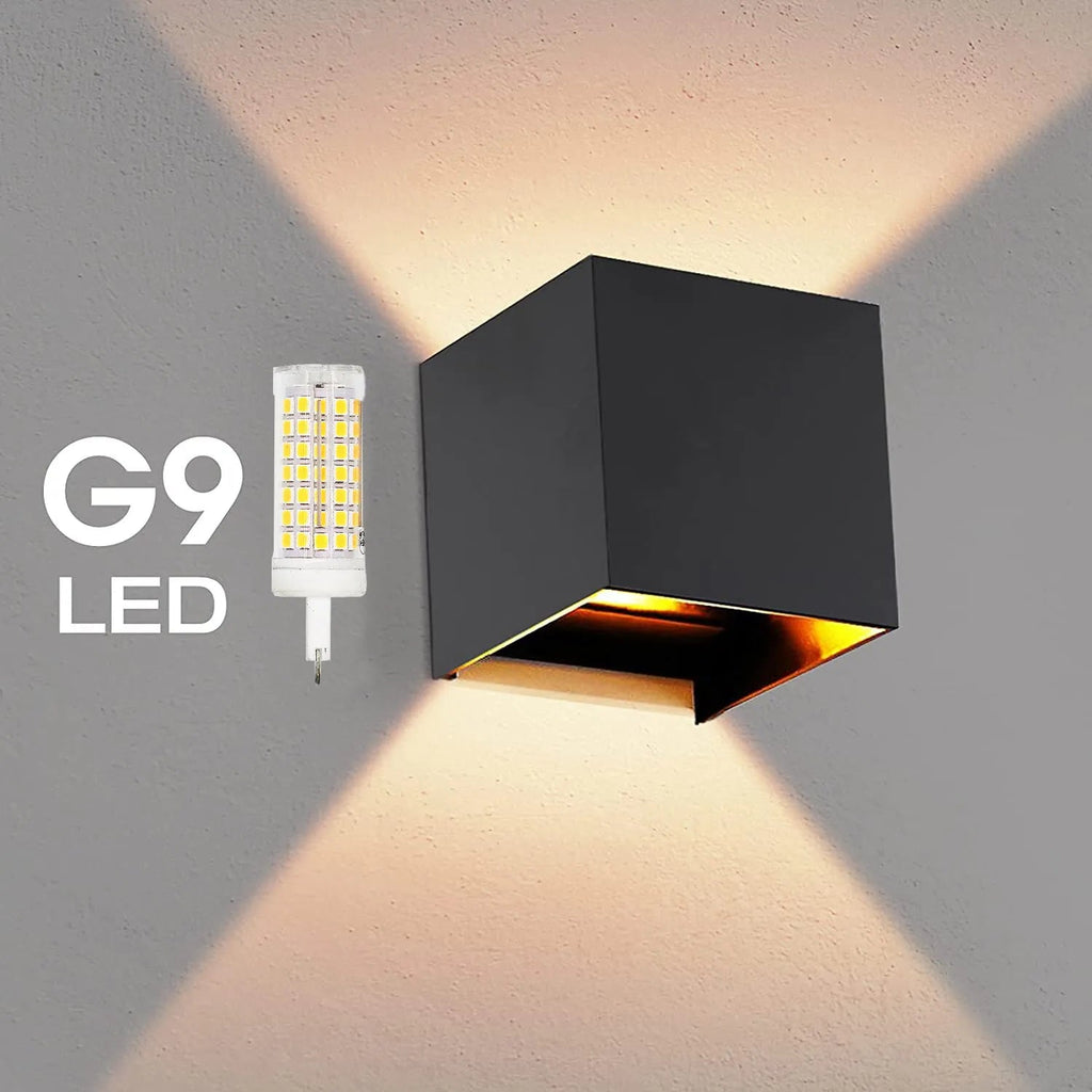 Lámpara de pared LED moderna impermeable IP65 luz de pared LED de aluminio exterior interior G9 bombilla reemplazable para sala de estar dormitorio pasillo AANHORA-SHOPPING