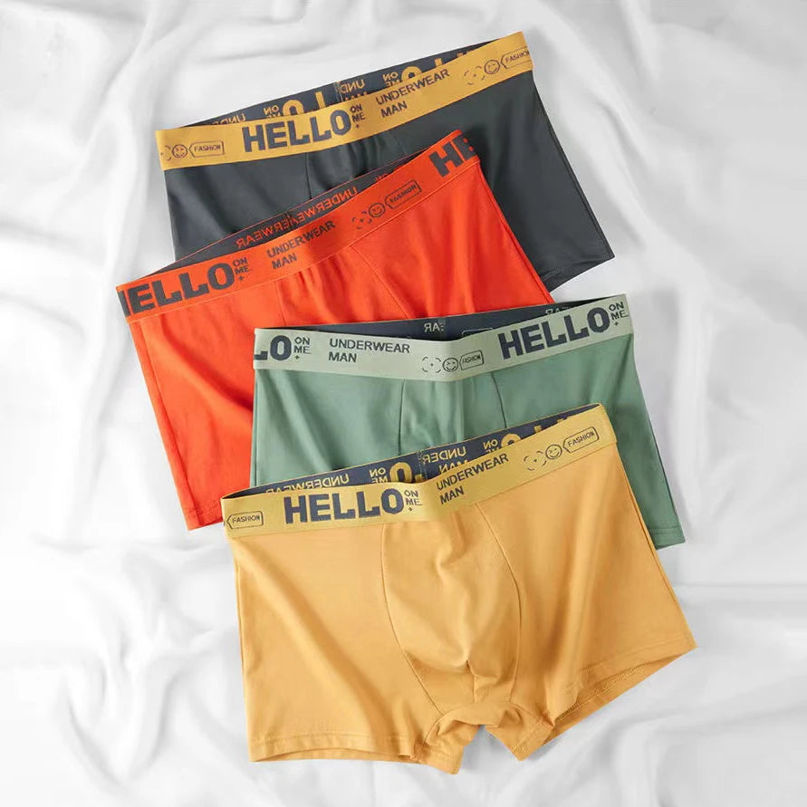 4 Uds Boxer Shorts ropa interior para hombre bragas sexis Boxers de algodón calzoncillos para hombre pantalones cortos para hombre Homme U lencería convexa envío gratis AANHORA-SHOPPING
