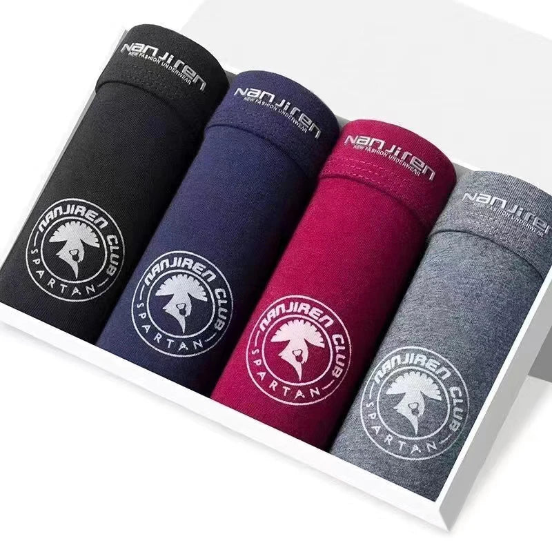 4 Uds Boxer Shorts ropa interior para hombre bragas sexis Boxers de algodón calzoncillos para hombre pantalones cortos para hombre Homme U lencería convexa envío gratis AANHORA-SHOPPING