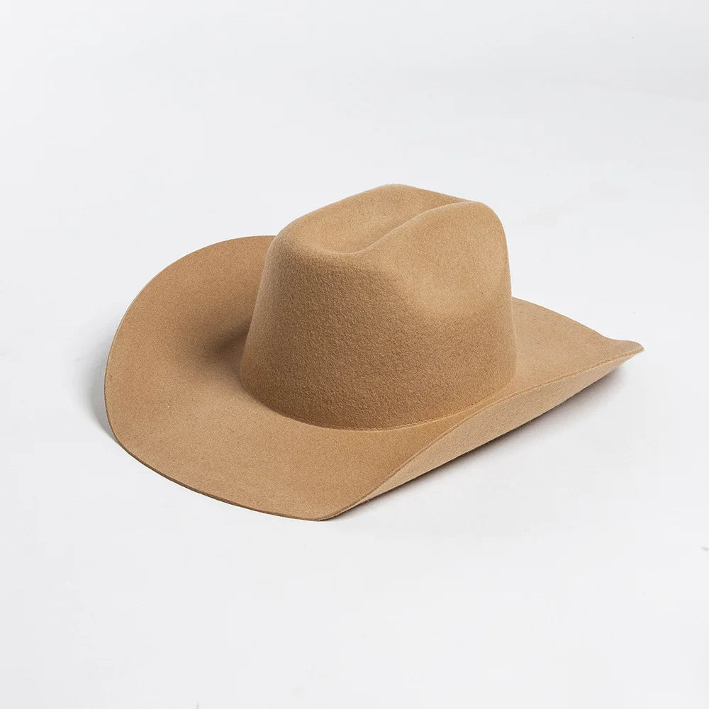 USPOP Sombrero de vaquero de lana 100% Sombrero de fieltro de ala ancha unisex Color sólido Estilo Fedora clásico Múltiples tamaños S-XL Otoño Invierno AANHORA-SHOPPING