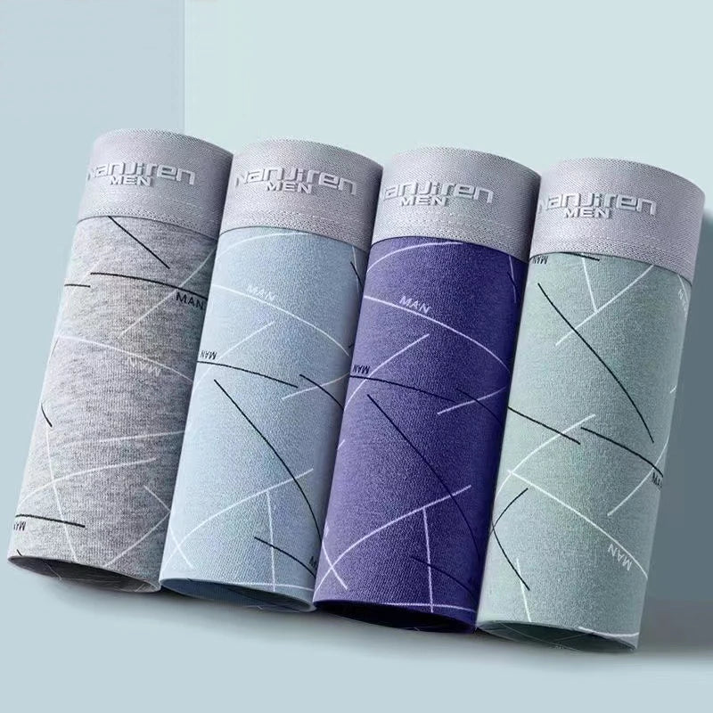 4 Uds Boxer Shorts ropa interior para hombre bragas sexis Boxers de algodón calzoncillos para hombre pantalones cortos para hombre Homme U lencería convexa envío gratis AANHORA-SHOPPING