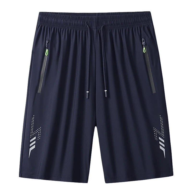 Pantalones Cortos Deportivos de Verano para Hombre, Ropa Deportiva Fresca, Pantalones Cortos Deportivos Casuales, Pantalones Cortos para Gimnasio, Entrenamiento, Correr, Color Negro y Gris AANHORA-SHOPPING