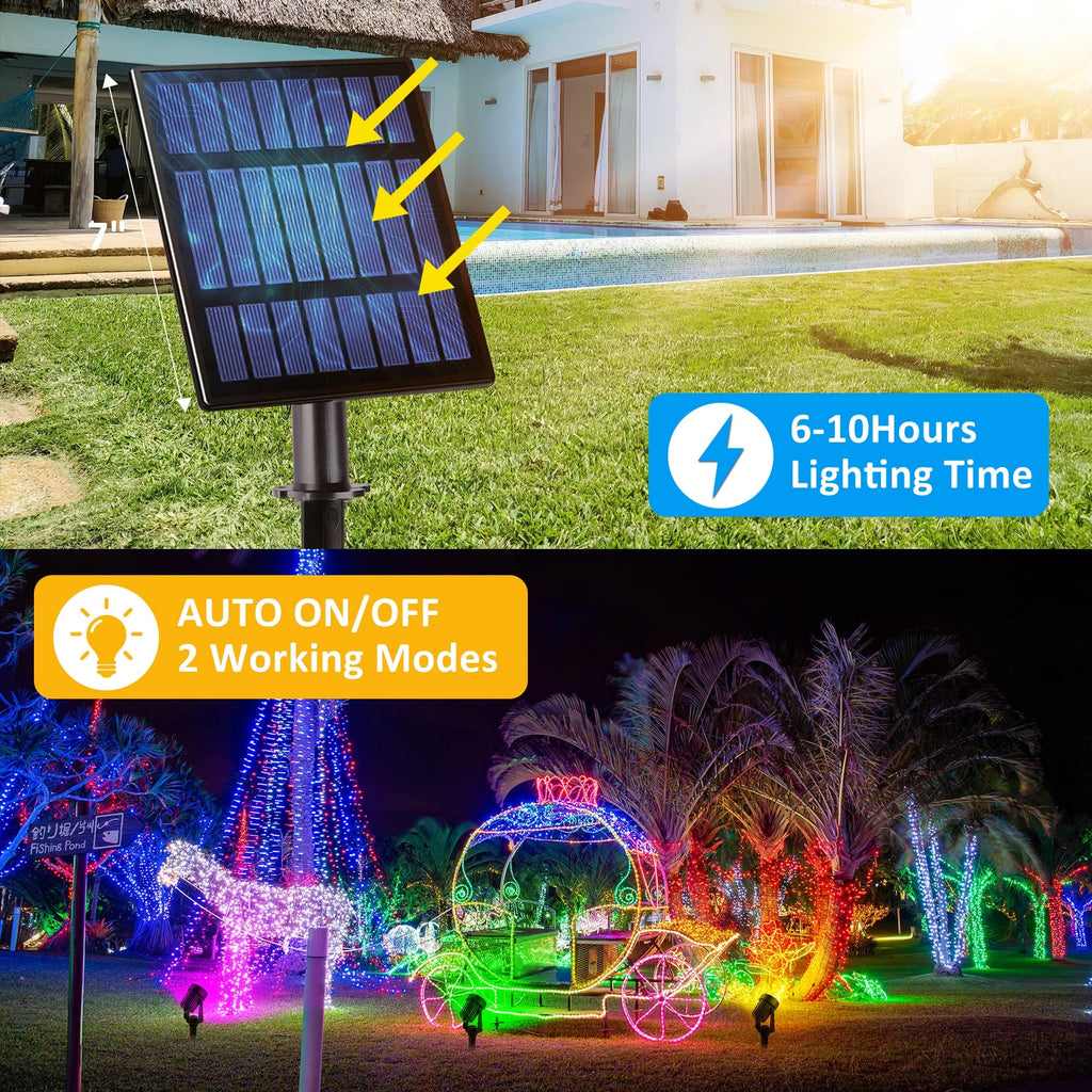 Foco Solar RGB de 1/2/4/6 luces IP65, luz Solar impermeable, luz de jardín para exteriores, decoración para fiesta de Navidad y Halloween AANHORA-SHOPPING