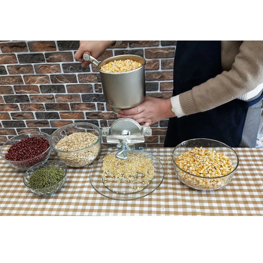 Molinillo Manual Grande de Hierro, Molino para Granos, Cereales, Maní, Nueces, Hierbas y Especias, Ideal para Moler Harina AANHORA-SHOPPING