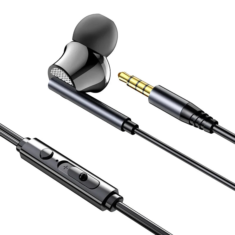 EARDECO-auriculares con cable de 3,5mm con micrófono, intrauditivos con cable, manos libres, estéreo, graves AANHORA-SHOPPING