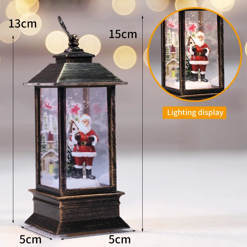Linterna de Navidad con adornos de luz nocturna, lámpara colgante de Papá Noel y muñeco de nieve para el hogar, decoración de fiesta de año nuevo, 1 unidad AANHORA-SHOPPING
