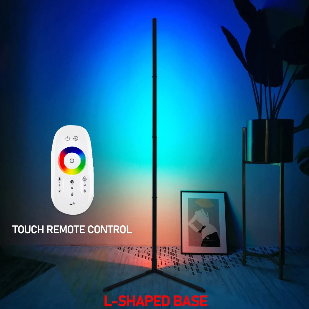 Lámpara de pie inteligente mejorada de 145/180 cm, RGBIC, control remoto por aplicación Tuya Smart, luz ambiental nórdica para decoración de salas de juego AANHORA-SHOPPING