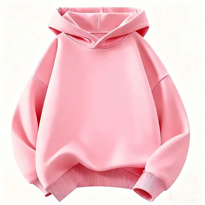Sudadera con Capucha para Niños, Moda Infantil, Primavera-Otoño 2026, Sudadera Informal para Niñas, Sudadera con Capucha de Color Sólido para Niños AANHORA-SHOPPING