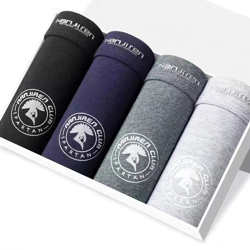 4 Uds Boxer Shorts ropa interior para hombre bragas sexis Boxers de algodón calzoncillos para hombre pantalones cortos para hombre Homme U lencería convexa envío gratis AANHORA-SHOPPING