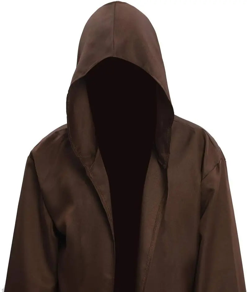 Túnica de mago con capucha, capa de Halloween, disfraces de Cosplay, disfraces de cosplay marrones, 2024 AANHORA-SHOPPING