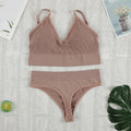 Conjunto de ropa interior de 2 piezas para mujer, bragas sexys, Bralette sin costuras, lencería femenina, Top corto sin mangas suave AANHORA-SHOPPING