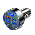 6-in-1 Fast Charging Car Adapter 3.1A Dual Type-C Digital Display Smartphones Tablets Power Banks Black Portable Charger AANHORA-SHOPPING