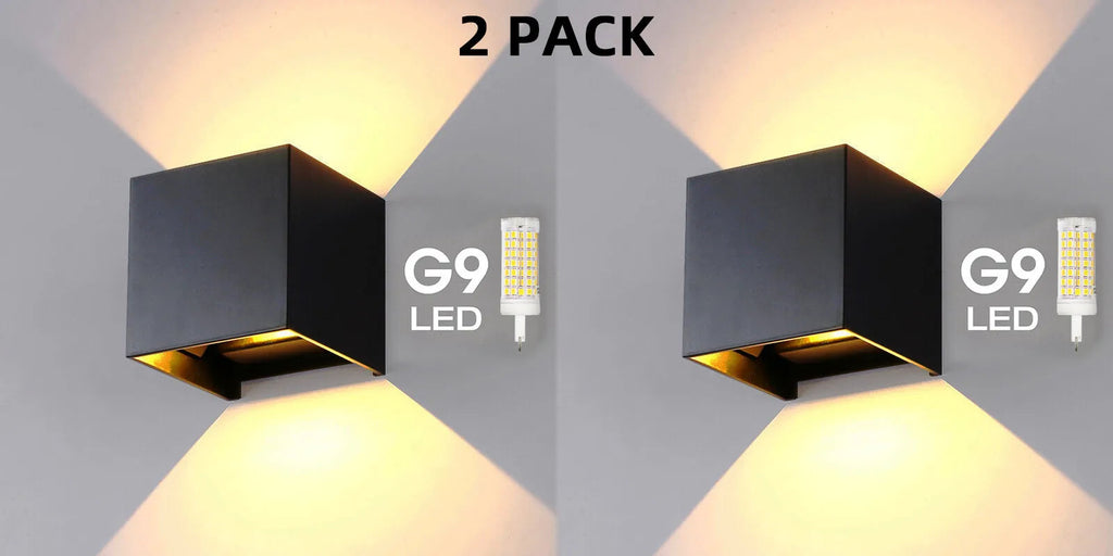 Lámpara de pared LED moderna impermeable IP65 luz de pared LED de aluminio exterior interior G9 bombilla reemplazable para sala de estar dormitorio pasillo AANHORA-SHOPPING