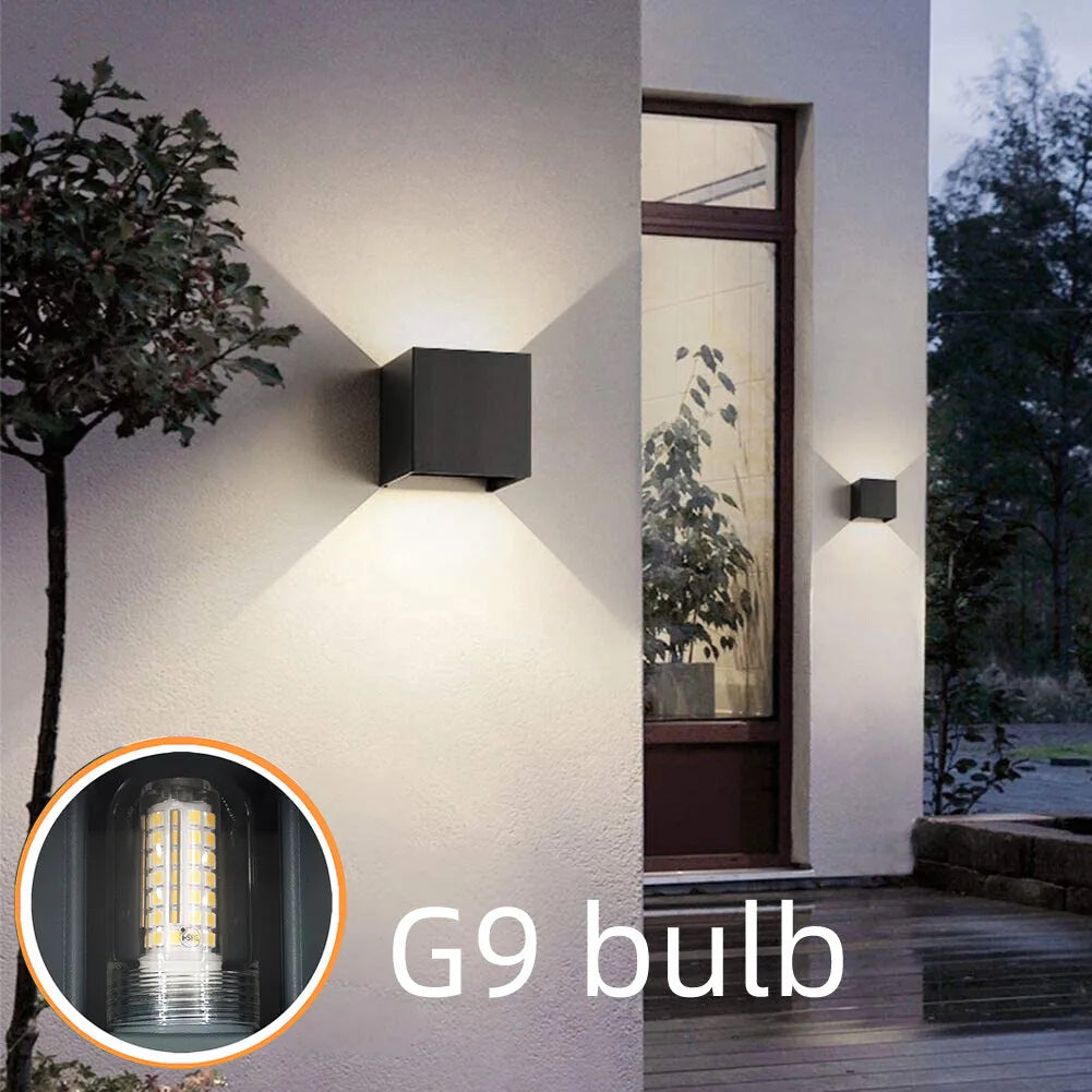 Lámpara de pared LED moderna impermeable IP65 luz de pared LED de aluminio exterior interior G9 bombilla reemplazable para sala de estar dormitorio pasillo AANHORA-SHOPPING