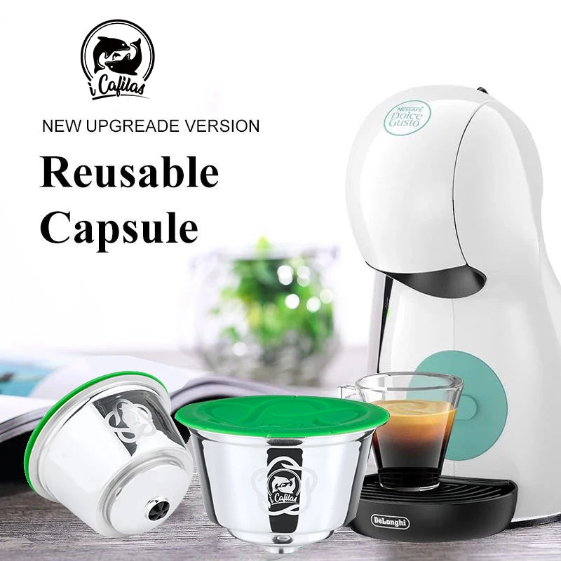 Reusable Dolce Gusto Coffee Capsules 3rd Plastic Stainless Steel Refillable Dolce Gusto Coffee Capsules for Nescafé Machines AANHORA-SHOPPING