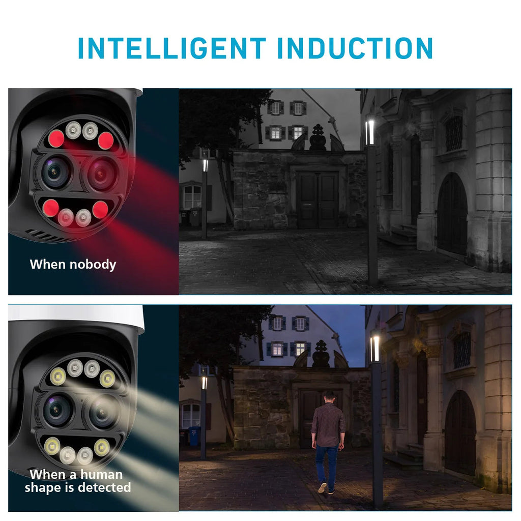 8X Digital Zoom 8MP PTZ WiFi Camera Dual Lens Night Vision Human Detection CCTV Video Surveillance Camera 4K Security IP Camera AANHORA-SHOPPING