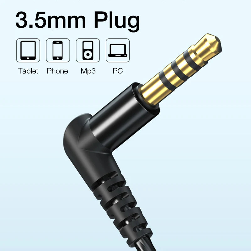 EARDECO Auriculares con cable de 3,5mm auriculares con cable de graves auriculares deportivos estéreo auriculares con micrófono cable para auriculares AANHORA-SHOPPING