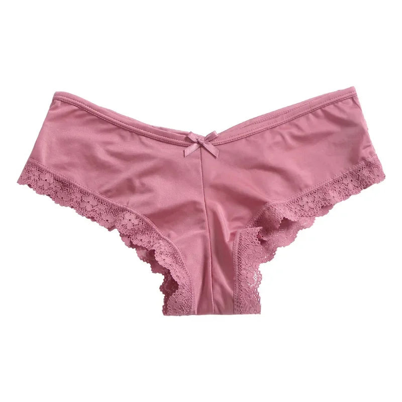 Ropa interior Sexy calada de satén romántico europeo para mujer, bragas de encaje de malla con cinturón cruzado, bragas cómodas en la entrepierna de algodón, lencería AANHORA-SHOPPING