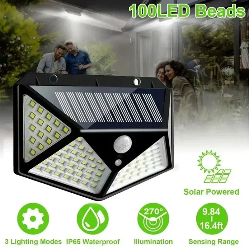 1/2/4/6 Uds 100 luces LED de pared lámpara Solar para exteriores Sensor de movimiento PIR luz de calle alimentada por energía Solar para decoración de jardín AANHORA-SHOPPING