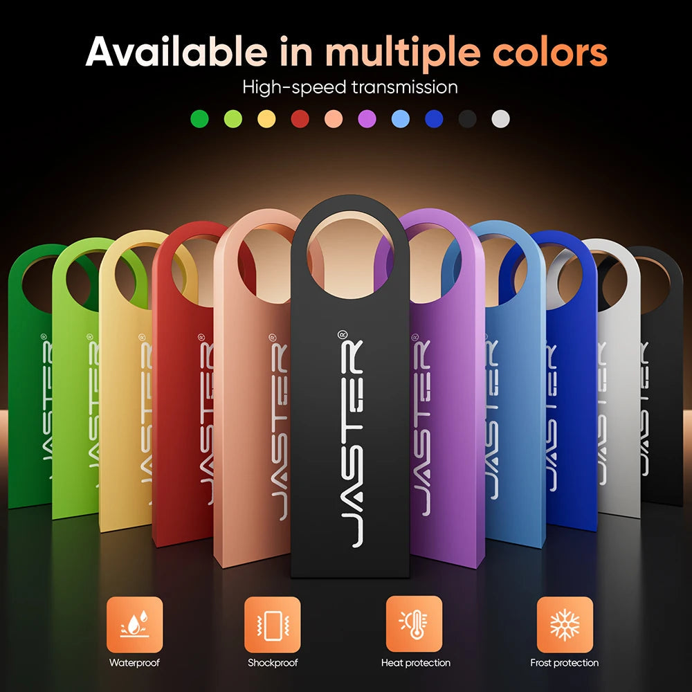 Mini Metal USB Flash Drive 128GB Free Custom Logo Pen Drive 64GB 32GB Personalized Customization Memory Stick Pendrive 16GB 8GB AANHORA-SHOPPING
