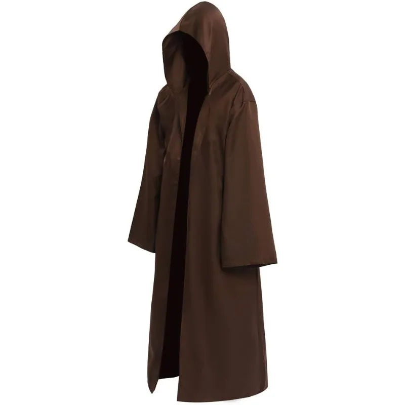 Túnica de mago con capucha, capa de Halloween, disfraces de Cosplay, disfraces de cosplay marrones, 2024 AANHORA-SHOPPING