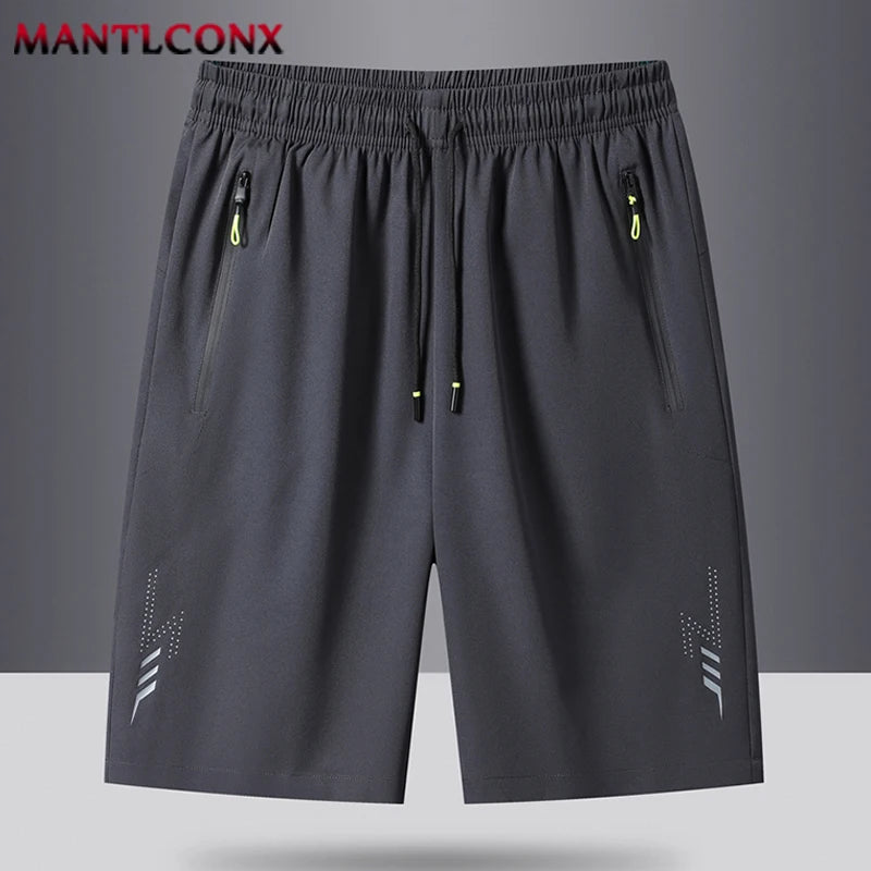 Pantalones Cortos Deportivos de Verano para Hombre, Ropa Deportiva Fresca, Pantalones Cortos Deportivos Casuales, Pantalones Cortos para Gimnasio, Entrenamiento, Correr, Color Negro y Gris AANHORA-SHOPPING