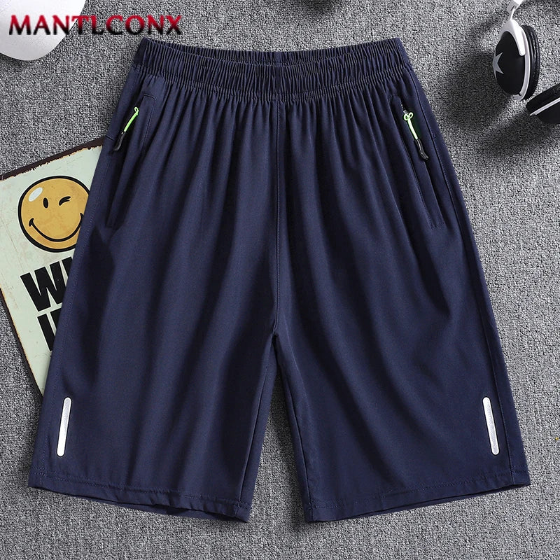 Pantalones Cortos Deportivos de Verano para Hombre, Ropa Deportiva Fresca, Pantalones Cortos Deportivos Casuales, Pantalones Cortos para Gimnasio, Entrenamiento, Correr, Color Negro y Gris AANHORA-SHOPPING