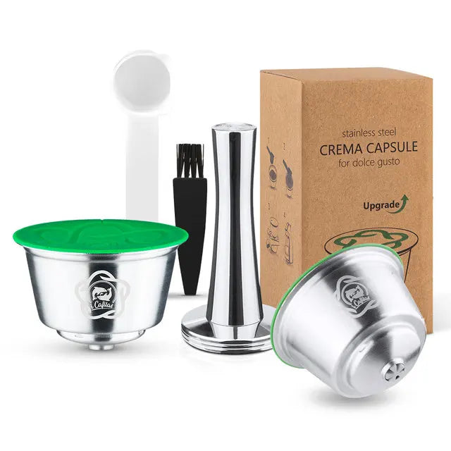 Reusable coffee capsules for Dolce Gusto refillable capsule espresso filter stainless steel filter box iCafilas AANHORA-SHOPPING